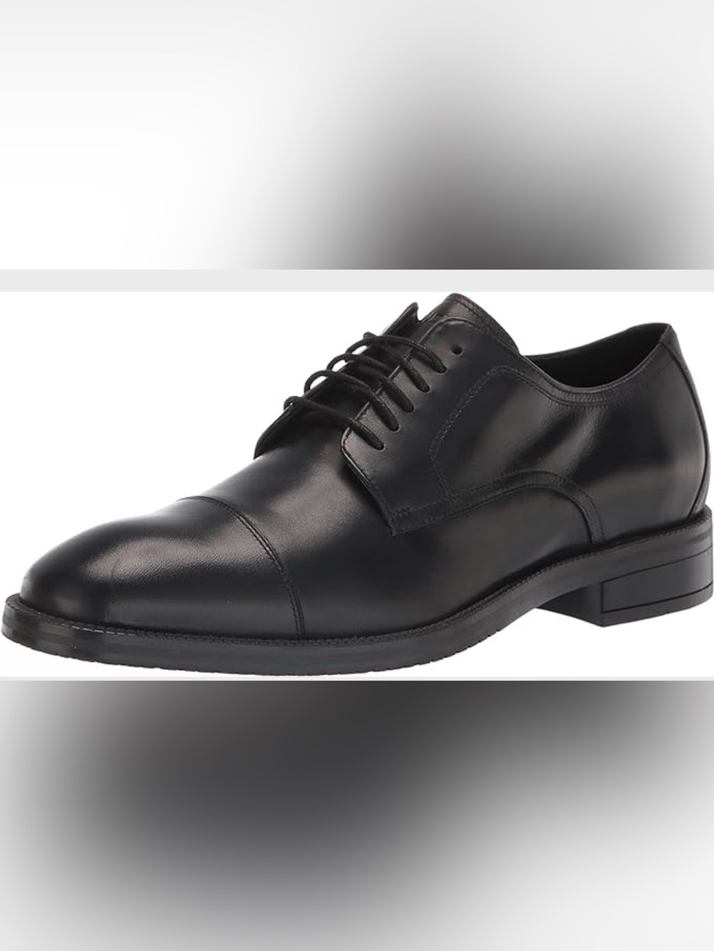 Cole Haan Black Leather Cap-Toe Derby
